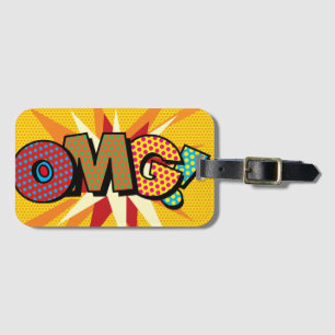 Etiqueta De Bagagem Arte Pop de Quadrinhos Retrô Divertido