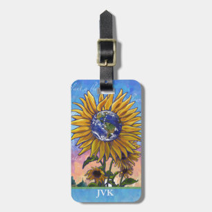 Etiqueta De Bagagem Arte Sunflower Earth