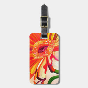Etiqueta De Bagagem Arte vermelha da pintura da aguarela da flor do