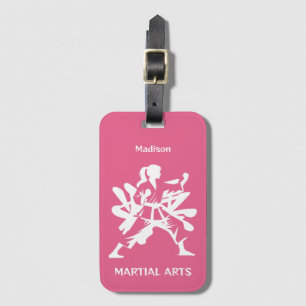 Etiqueta De Bagagem Artes Marciais com Nome Personalizado, Texto e Cor