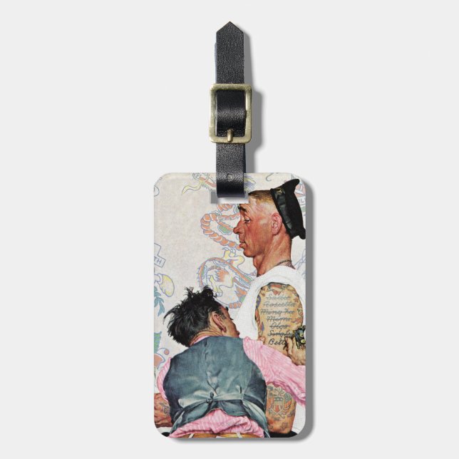 Etiqueta De Bagagem Artista do tatuagem (Frente Vertical)