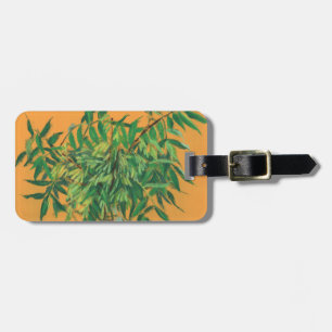 Etiqueta De Bagagem Árvore cinzenta, verde-amarelo-veraneio verde-verd