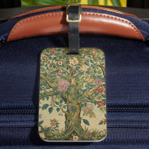 Etiqueta De Bagagem Árvore da Vida de William Morris Vintage Pré-Rafae