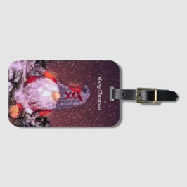 Etiqueta De Bagagem Árvore de Feriado Gnomo Feliz de Natal