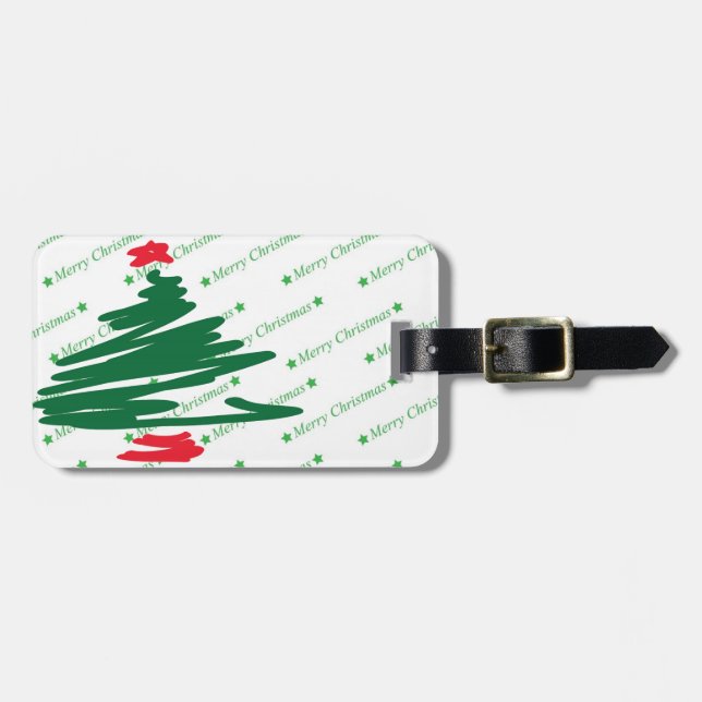 Etiqueta De Bagagem Árvore de Natal (Frente Horizontal)