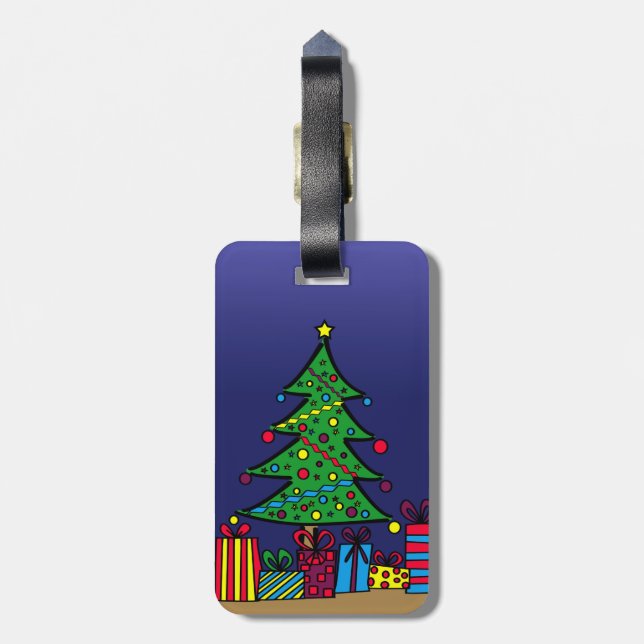 Etiqueta De Bagagem Árvore de Natal (Traseira Vertical)