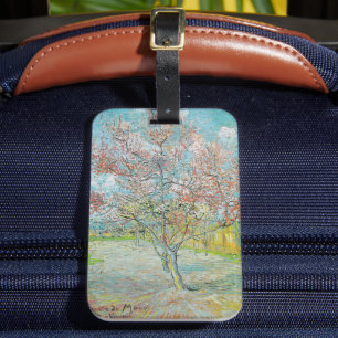 Etiqueta De Bagagem Árvore de Pêssego Flor   Vincent Van Gogh