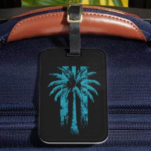 Etiqueta De Bagagem Árvore Tropical de Palma de Vacinação Tropical de 