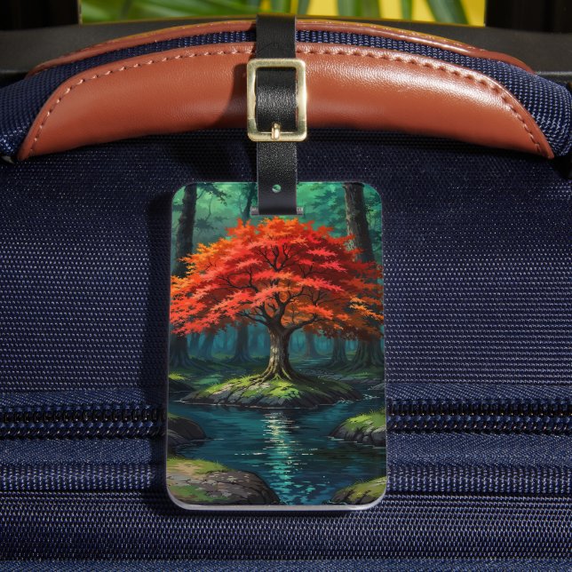 Etiqueta De Bagagem Árvore vermelha (Frente Insitu 2)