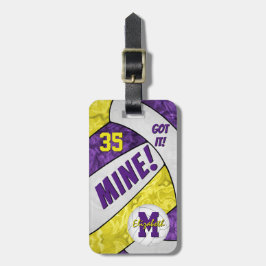 Etiqueta De Bagagem As garotas da equipe de vôlei de ouro roxo