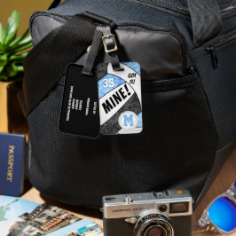 Etiqueta De Bagagem As garotas deixaram a equipe de vôlei azul preto c