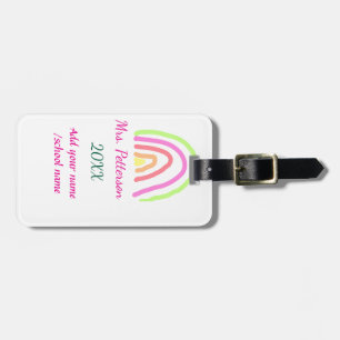 Etiqueta De Bagagem As listras coloridas do arco-íris adicionam o nome