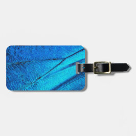 Etiqueta De Bagagem Asa de Borboleta Azul Iridescente