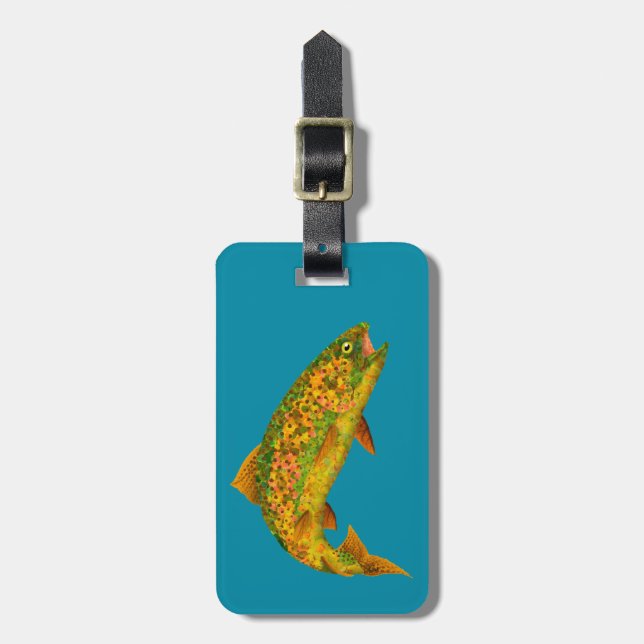 Etiqueta De Bagagem Aspen Leaf Rainbow Trout 2 (Frente Vertical)