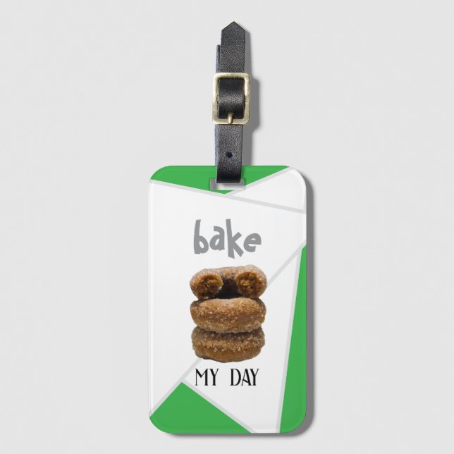 Etiqueta De Bagagem Assar Verde Meu Dia (Frente Vertical)