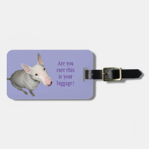 Etiqueta De Bagagem Assento de bull terrier do inglês bonito