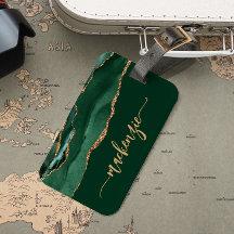 Assinatura Personalizada Esmeralda Verde Ouro Ágat