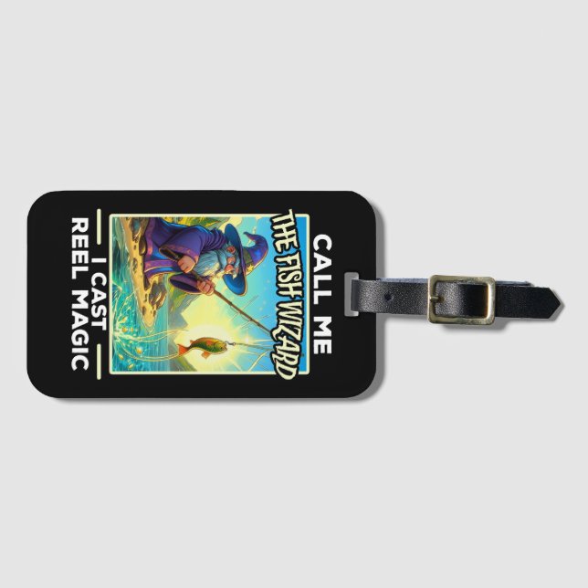 Etiqueta De Bagagem Assistente de pesca Whimsic (Frente Horizontal)