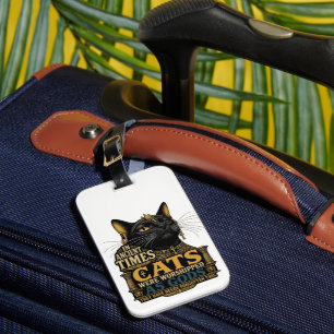 Etiqueta De Bagagem Atitude de Gato Preto Antigo