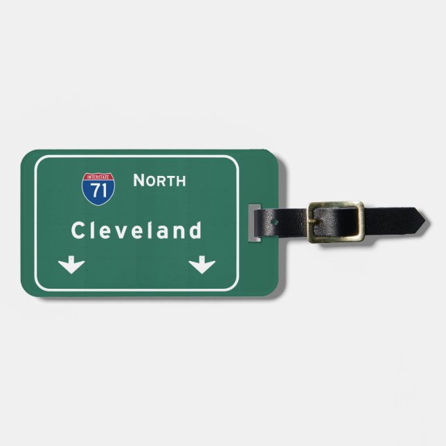 Etiqueta De Bagagem Autoestrada da estrada nacional de Cleveland Ohio (Frente Horizontal)