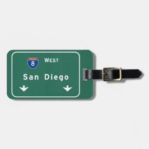 Etiqueta De Bagagem Autoestrada da estrada nacional de San Diego