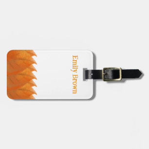 Etiqueta De Bagagem Autumn Orange Etiqueta Botânica para Bagagem