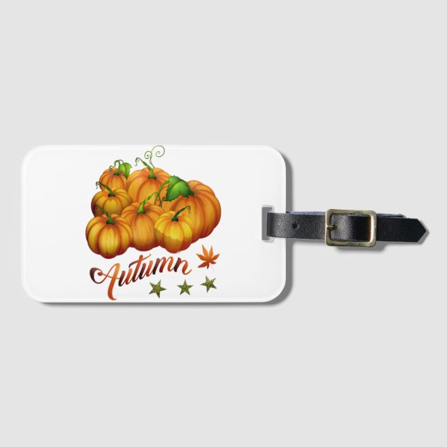 Etiqueta De Bagagem Autumn pumpkins    (Frente Horizontal)