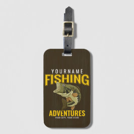Etiqueta De Bagagem Aventuras De Pesca Personalizadas Anglas De Peixe