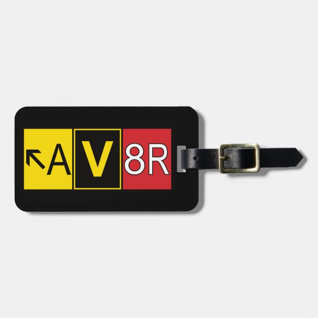 Etiqueta De Bagagem Aviador - AV8R - (Frente Horizontal)