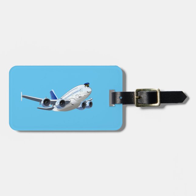 Etiqueta De Bagagem Avião de animação (Frente Horizontal)