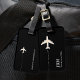 Etiqueta De Bagagem avião viagem branco e preto personalizado (Criador carregado)