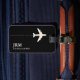 Etiqueta De Bagagem avião viagem branco e preto personalizado (Front Insitu 4)
