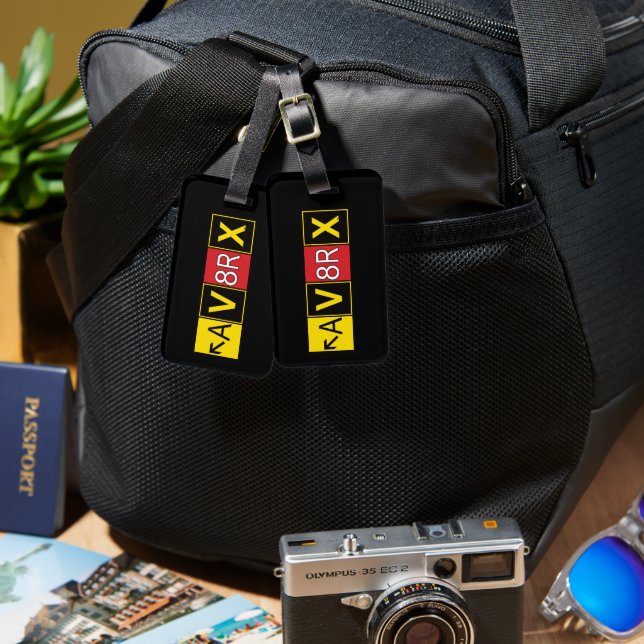 Etiqueta De Bagagem Aviatrix - AV8RX (Frente e verso)