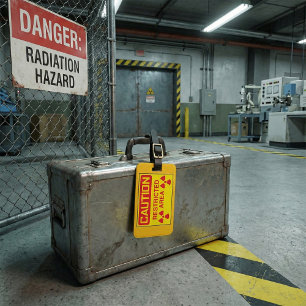 Etiqueta De Bagagem Aviso de Risco de Radiação de Área Limitada de Pre