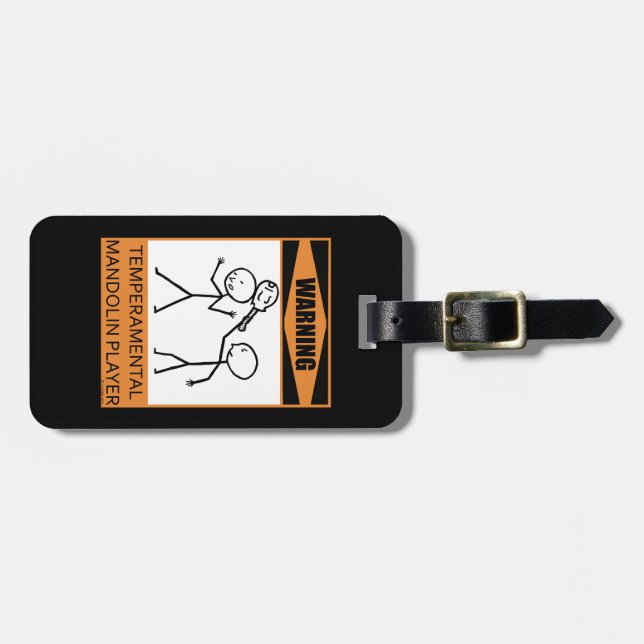 Etiqueta De Bagagem Aviso! Leitor de Mandolin Temperado (Frente Horizontal)
