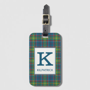 Etiqueta De Bagagem Ayrshire District Tartan Monogrammed
