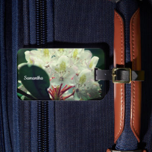Etiqueta De Bagagem Azalea branca com gotas de chuva personalizadas