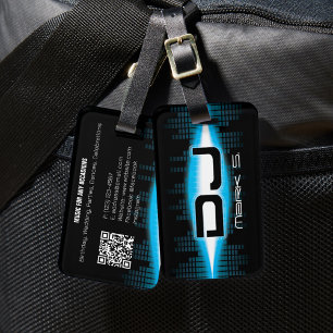 Etiqueta de Bagagem Azul do Céu DJ com código QR