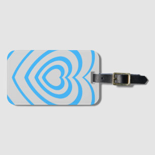 Etiqueta De Bagagem Azul em camadas e estética cardíaca das Cinzas