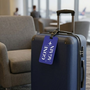 Etiqueta De Bagagem Azul Marinho Minimalista Viagem Aérea Já Se Foi