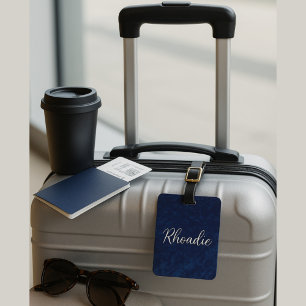 Etiqueta De Bagagem Azul-meia-noite elegante