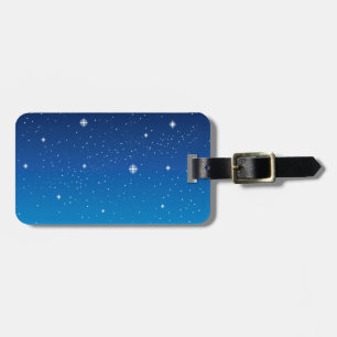 Etiqueta De Bagagem Azul profundo céu noturno estrelado