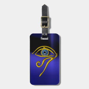 ETIQUETA DE BAGAGEM AZUL TALISMAN/OLHOS DE HORO DOURADO