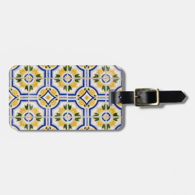 Etiqueta De Bagagem azulejo brilhante, Portugal (Frente Horizontal)