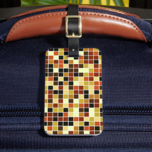 Etiqueta De Bagagem Azulejos piscinas, Azulejos Mosaicos Castanhos, Pa