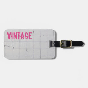 Etiqueta De Bagagem Azulejos White Vintage 80s 70s 60s versão retrô 