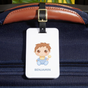 Etiqueta De Bagagem Baby Boy Blue Jumpcase Nome Personalizado