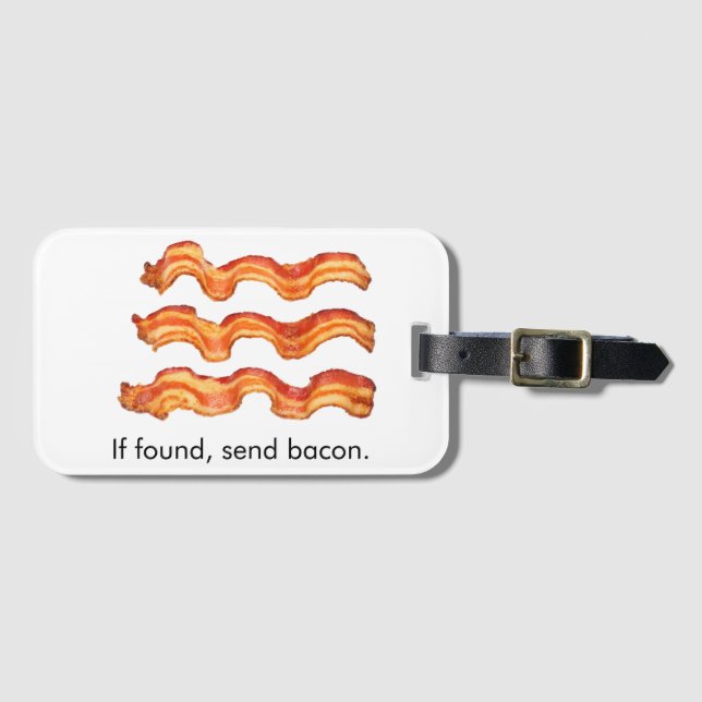 Etiqueta De Bagagem Bacon (Frente Horizontal)
