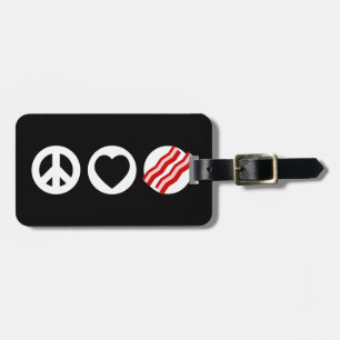 Etiqueta De Bagagem Bacon do amor da paz