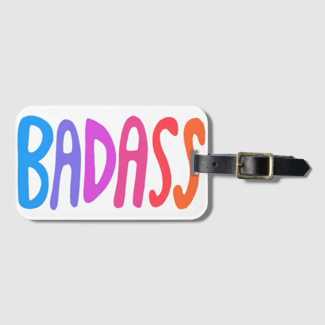 Etiqueta De Bagagem BADASS - Legal e Diversas  Brancas (Frente Horizontal)